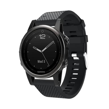 Silikoninen kellohihna Garmin Fenix 5S Plus -puhelimelle Musta