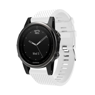 Silikoninen kellohihna Garmin Fenix 5S Plus -puhelimelle Valkoinen