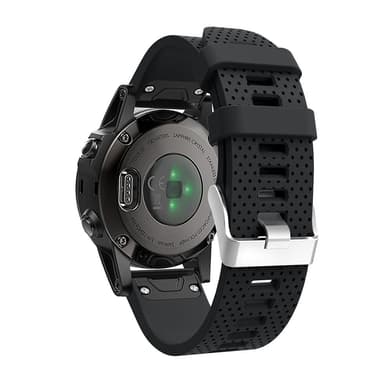 Silikoninen kellohihna Garmin Fenix 5S Plus -puhelimelle Musta