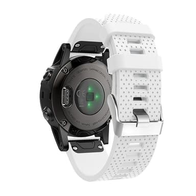 Silikoninen kellohihna Garmin Fenix 5S Plus -puhelimelle Valkoinen