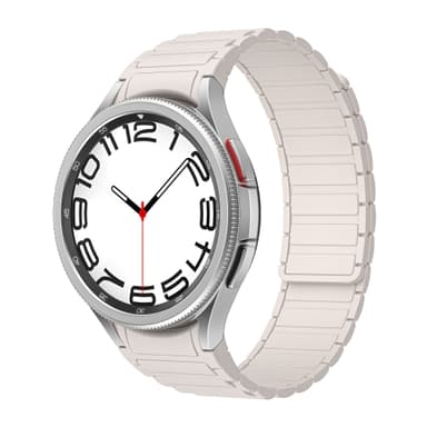 Magneettinen silikoniranneke Samsung Galaxy Watch 4, 4 Classicille Valkoinen