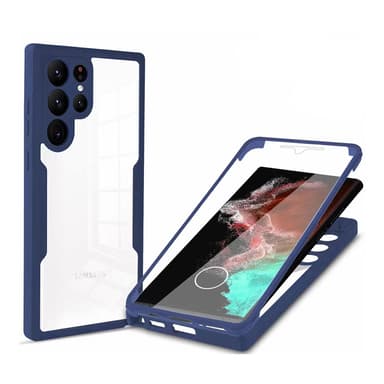 TPU-materiaalista 360° all-inclusive matkapuhelinkotelo Samsung-puhelimille Sininen Samsung S22 Ultra