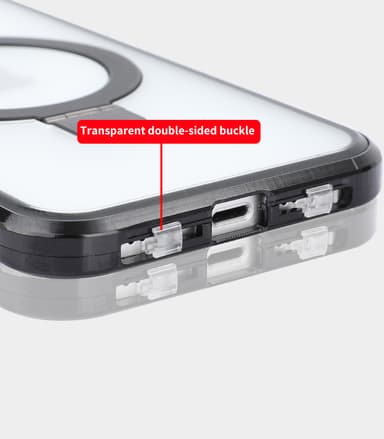 HD kirkas magneettikuori jalustalla iPhonelle Musta iPhone 14