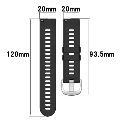 Silikoniranneke Garmin D2 Air X10 (43mm), Garmin Bounce, Garmin Active5 Musta