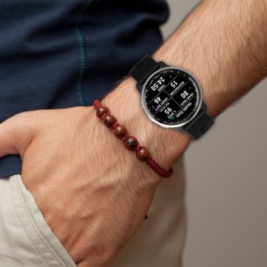 Silikoniranneke Garmin D2 Air X10 (43mm), Garmin Bounce, Garmin Active5 Musta