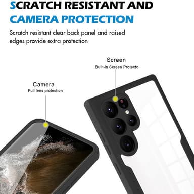 TPU-materiaalista 360° all-inclusive matkapuhelinkotelo Samsung-puhelimille Musta Samsung Galaxy S21 Ultra
