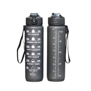 Urheiluvesipullo 1000ml Musta
