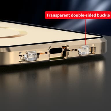 Kaksipuolinen solki HD-puhelinkotelo linssisuojalla Yhteensopiva iPhonen kanssa Hopea iPhone 14 Pro Max