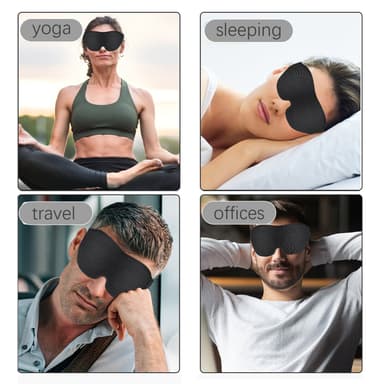 3D-uninaamio tarvikkeineen Musta
