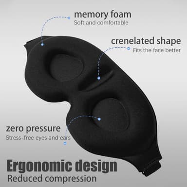 3D-uninaamio tarvikkeineen Musta