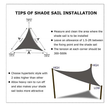 Triangle Sun Shade Sail Canopy markiisi, Beach Patio, UV Block Beige S