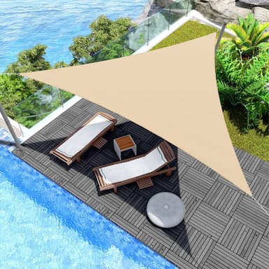 Triangle Sun Shade Sail Canopy markiisi, Beach Patio, UV Block Beige S