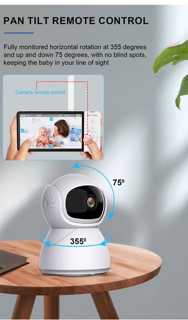 Videonäyttö kameralla 2.4G-lähetys, 2-suuntainen ääni, infrapuna-yönäkö