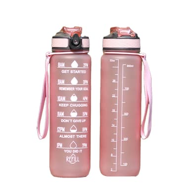 Urheiluvesipullo 1000ml Vaalea pinkki