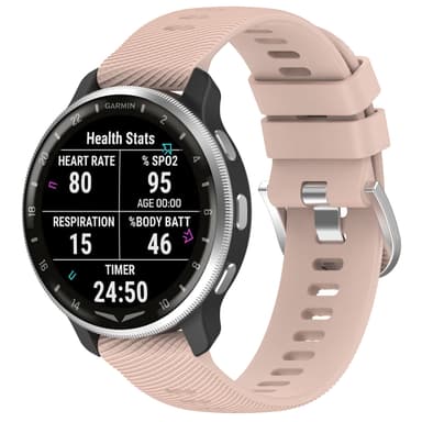 Silikoniranneke Garmin D2 Air X10 (43mm), Garmin Bounce, Garmin Active5 Vaaleanpunainen
