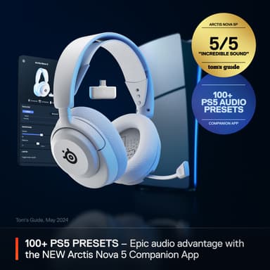 SteelSeries Arctis Nova 5 pelikuulokkeet (PS5, valkoinen)