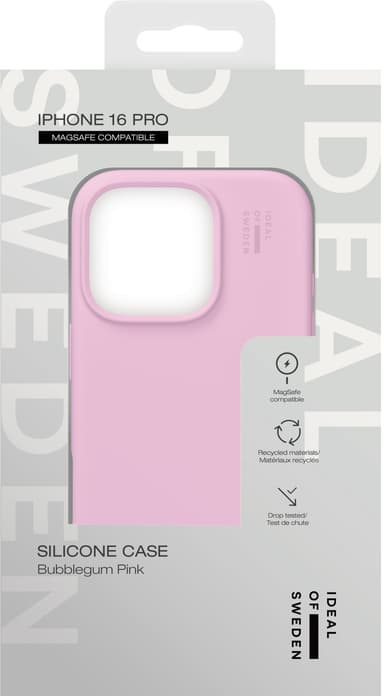 iDeal of Sweden Silicone iPhone 16 Pro suojakuori (Bubblegum Pink)