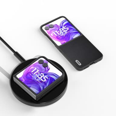 ABEEL Motorola Razr 50 Ultra 5G Kotelo Aitoa Nahkaa PC Puhelimen Suojakuori Musta Reuna