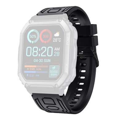 Ranneke Garmin Fenix ​​7 / 7 Pro / 6 / 5 22 mm silikonille - Musta