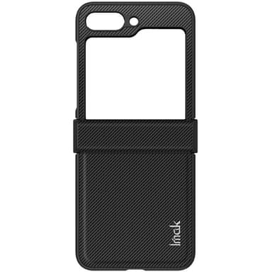 IMAK Ruiyi Series Samsung Galaxy Z Flip6 5G Kotelo Nahkaa + PC Carbon Fiber -tekstuurilla