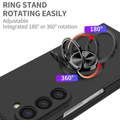 Samsung Galaxy Z Fold6 5G Iskunkestävä TPU+PC Kickstand Puhelinkotelo Autoteline Metallilevy - Musta