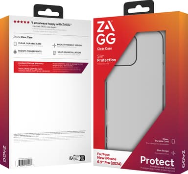 Zagg iPhone 16 Pro Max läpinäkyvä suojakuori