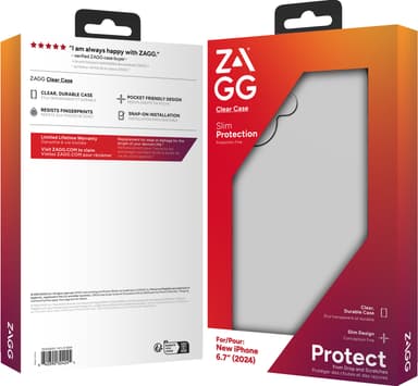 Zagg iPhone 16 Plus läpinäkyvä suojakuori