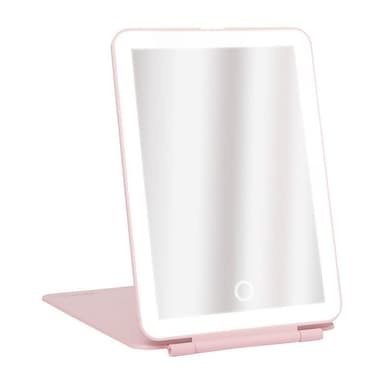 UNIQ Taitettava Ladattava LED-peili – Vanity Matkapeili - Vaaleanpunainen
