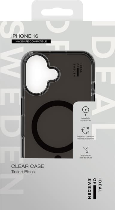 iDeal of Sweden MagSafe Clear iPhone 16 suojakuori (Tinted Black)