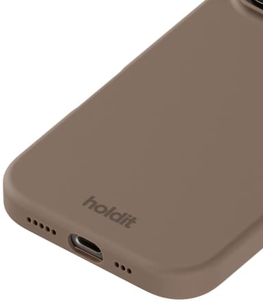 Holdit Silicone iPhone 16 Pro Max suojakuori (mokkaruskea)