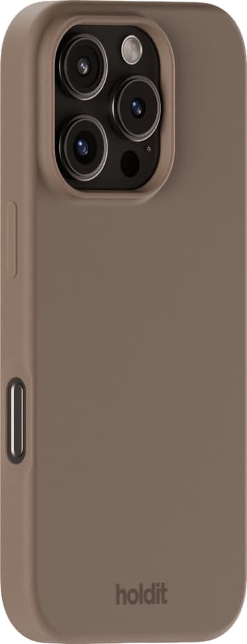 Holdit Silicone iPhone 16 Pro Max suojakuori (mokkaruskea)