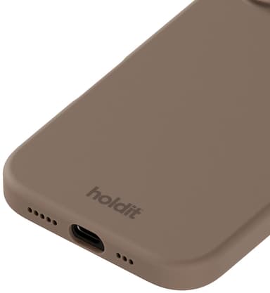 Holdit Silicone iPhone 16 suojakuori (mokkaruskea)
