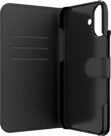 ZAGG iPhone 16 Plus Folio lompakkokotelo (musta)
