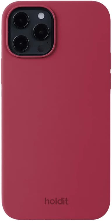 Holdit Silicone iPhone 12/12 Pro suojakuori (punainen sametti)