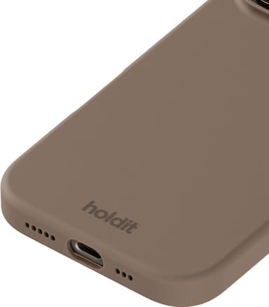 Holdit Silicone iPhone 16 Pro suojakuori (mokkaruskea)