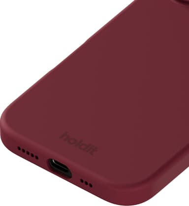 Holdit Silicone iPhone 16 suojakuori (punainen sametti)