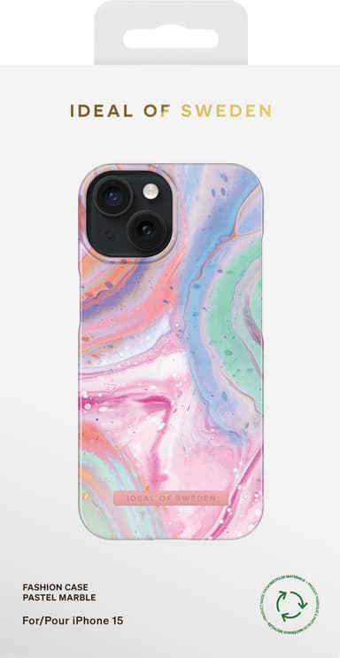 Ideal of Sweden Fashion iPhone 15 suojakuori (Pastel Marble)