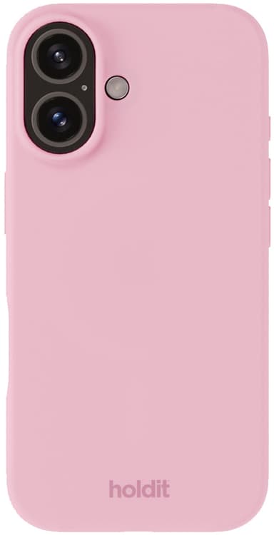 Holdit Silicone iPhone 16 suojakuori (vaaleanpunainen)