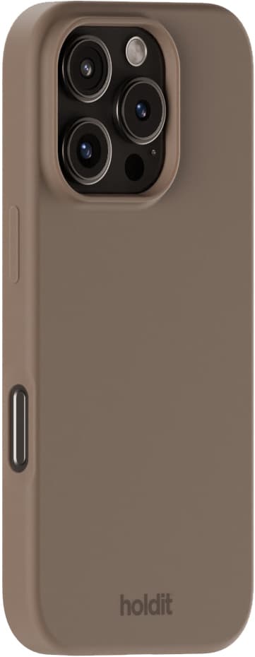 Holdit Silicone iPhone 16 Pro suojakuori (mokkaruskea)