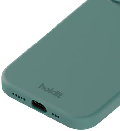 Holdit Silicone iPhone 16 suojakuori (sammaleenvihreä)