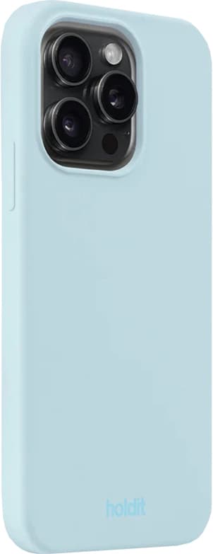 Holdit Silicone iPhone 15 Pro suojakuori (mineraalinsininen)