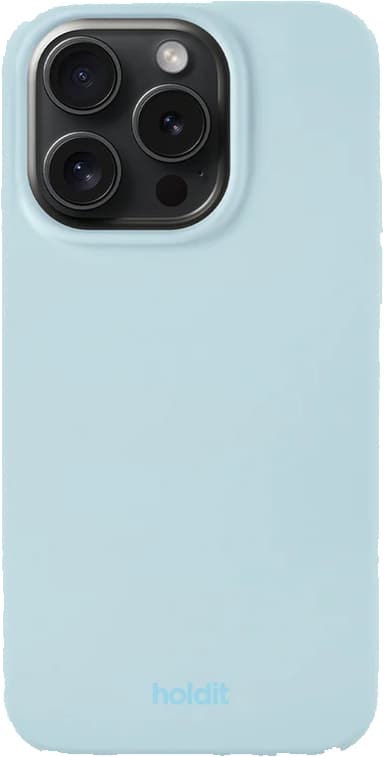 Holdit Silicone iPhone 15 Pro suojakuori (mineraalinsininen)