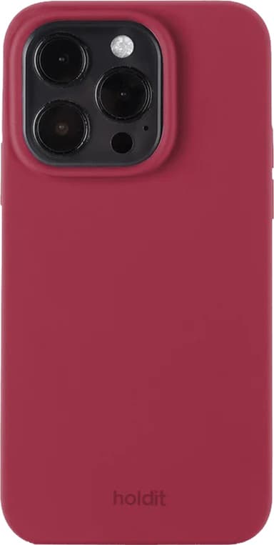 Holdit Silicone iPhone 15 Pro suojakuori (punainen sametti)
