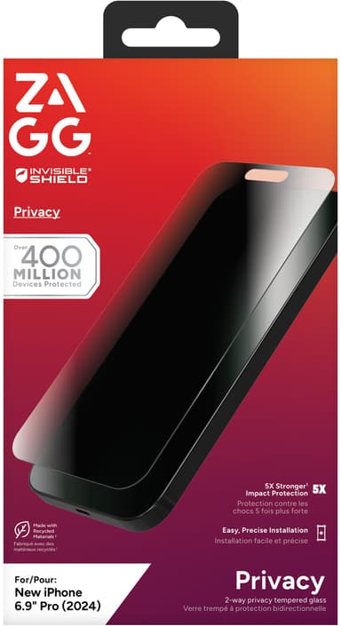 Zagg iPhone 16 Pro Max Glass Elite Privacy näytönsuoja