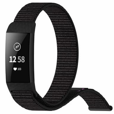 Fitbit Charge 3/4 rannekoru nylon musta