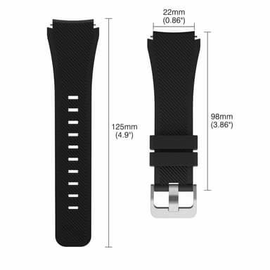 Samsung Gear S3 Frontier / Classic ranneke Musta