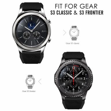 Samsung Gear S3 Frontier / Classic ranneke Musta