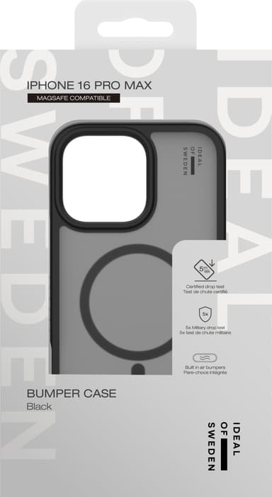 iDeal of Sweden Bumper iPhone 16 Pro Max suojakuori (musta)