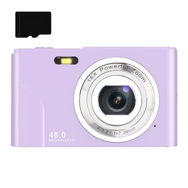 Digikamera 48 MP, HD 1080p ja 16x zoom kortilla Violetti