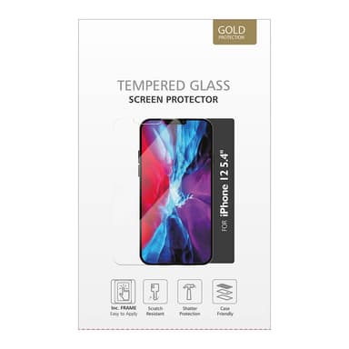 GEAR Panssarilasi 2,5D Full Cover Clear Iphone 12  5.4""  Sis. Asennuskehikon